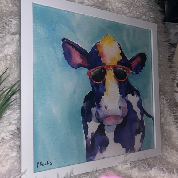 Sunny Farm Paul Brent Cow Sunglasses 13x13 Framed tore paper - Picture 6 of 8